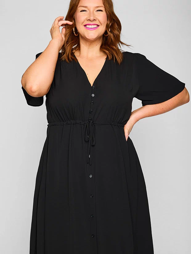 Marley Black Dress – Black midi dress