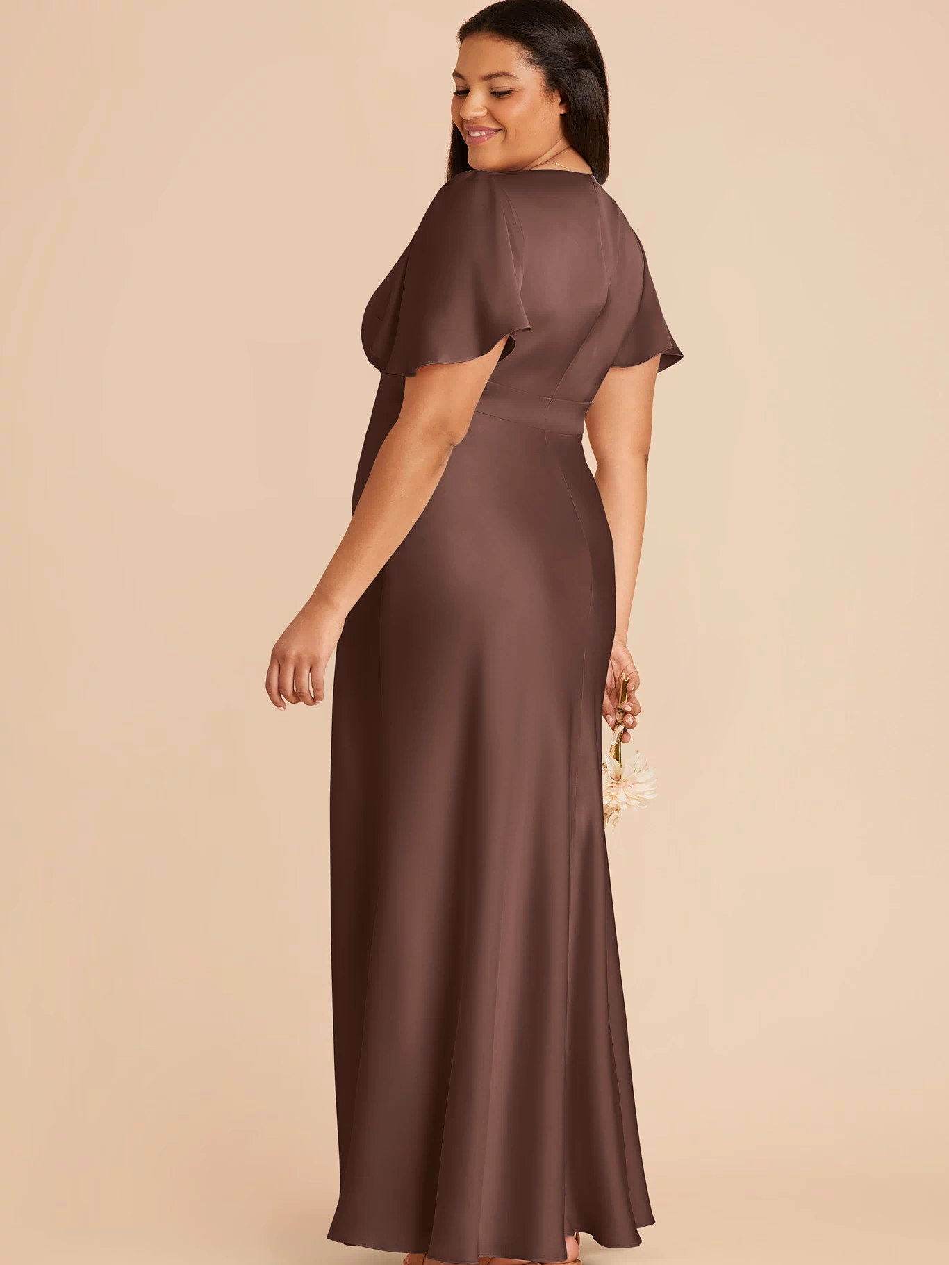Marni Matte Satin Dress - Chocolate Brown 3X / CHOCOLATE BROWN / Rush Production