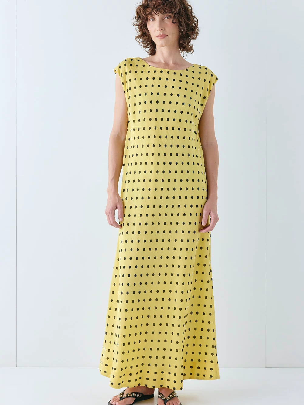 Martina Maxi Dress Yellow Polka Dot