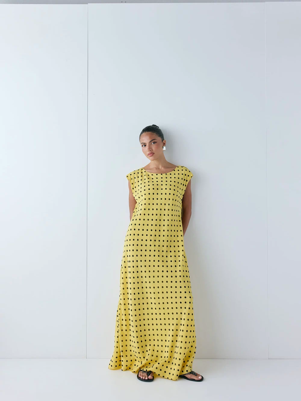 Martina Maxi Dress Yellow Polka Dot - size:Keilani :AU 6 / US 2
