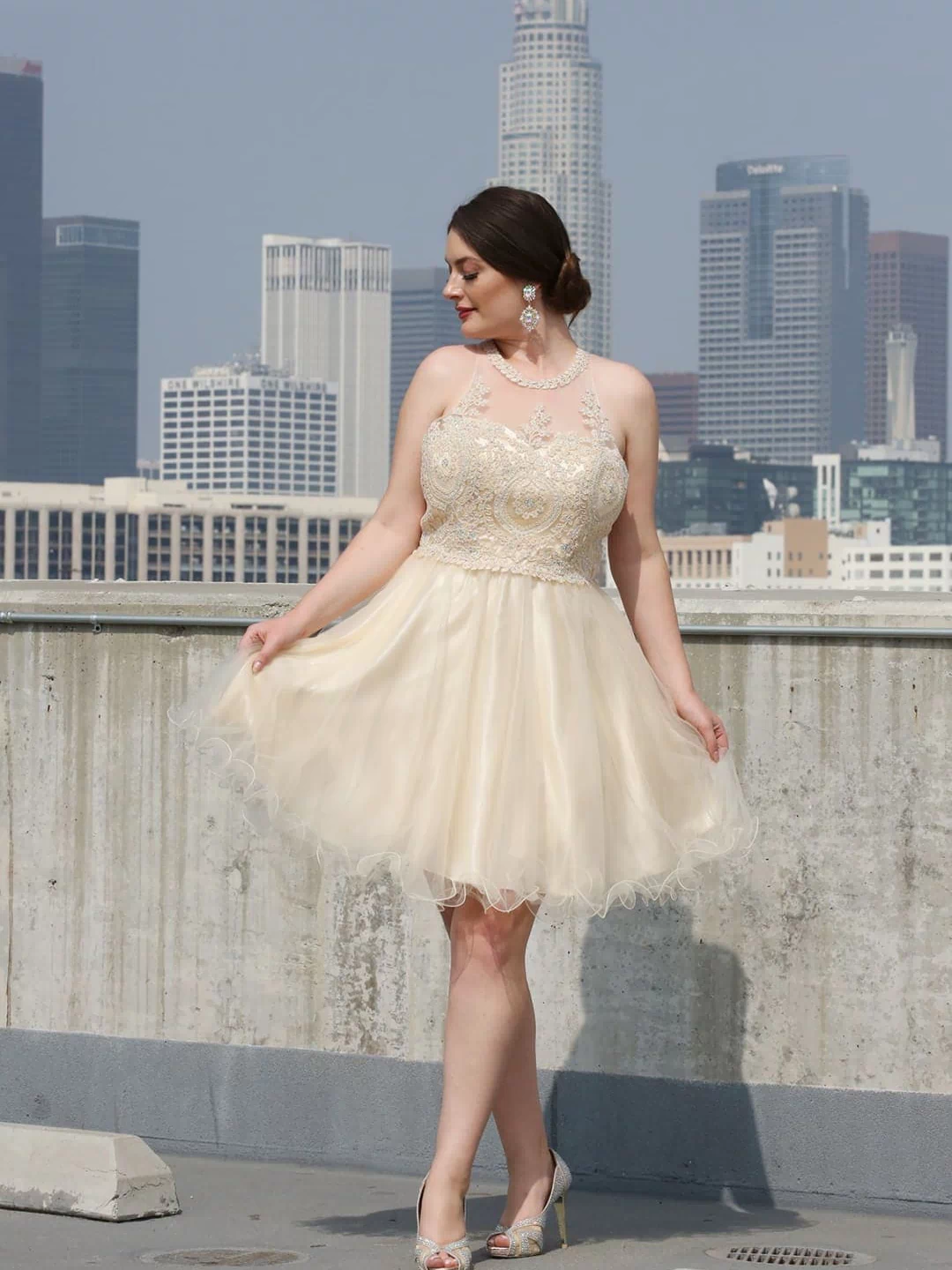 Short Party Dress - Champagne / 2