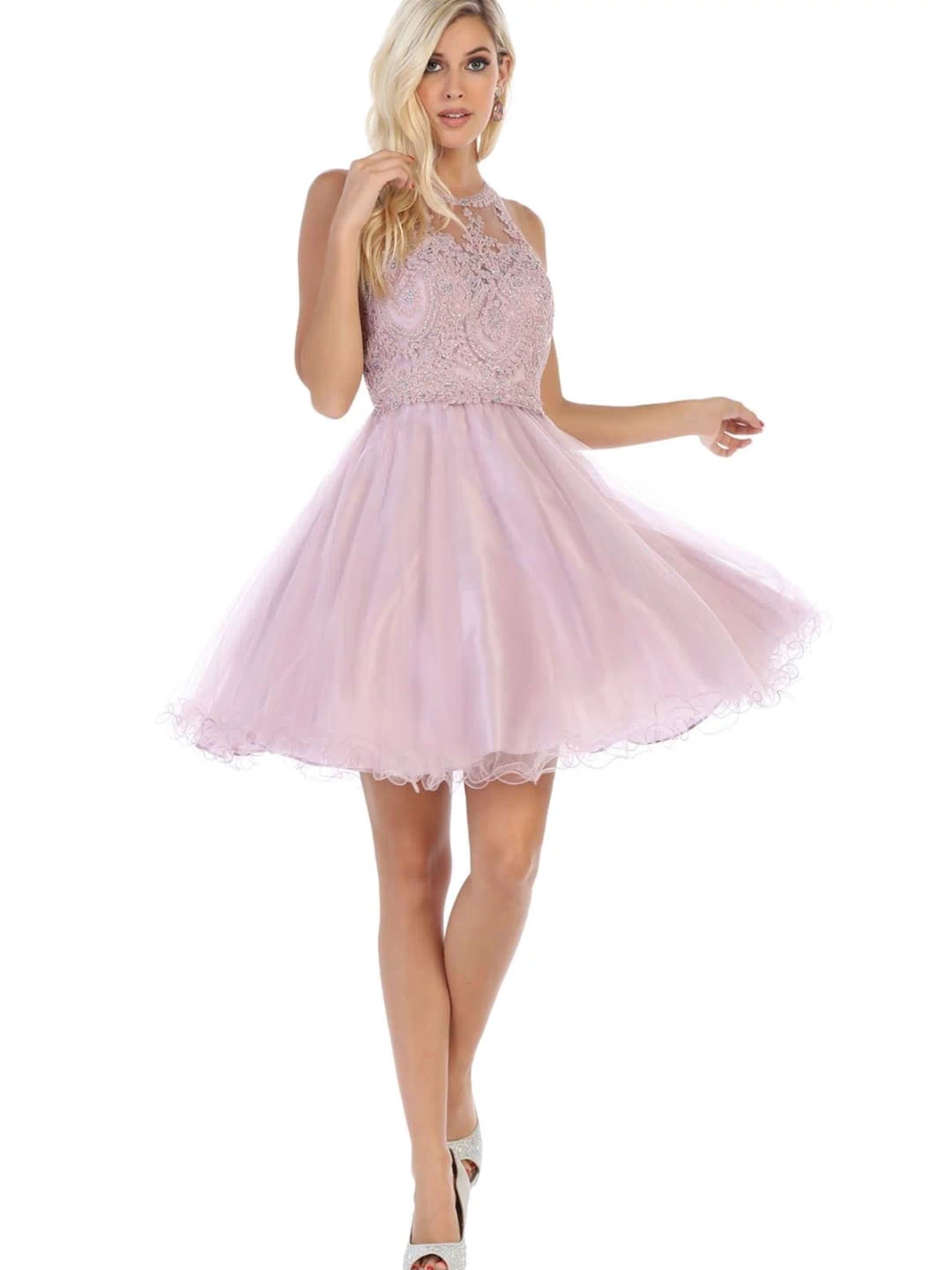 Short Party Dress - Mauve / 2