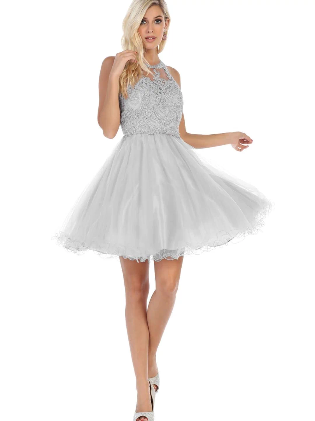 Short Party Dress - Silver / 2