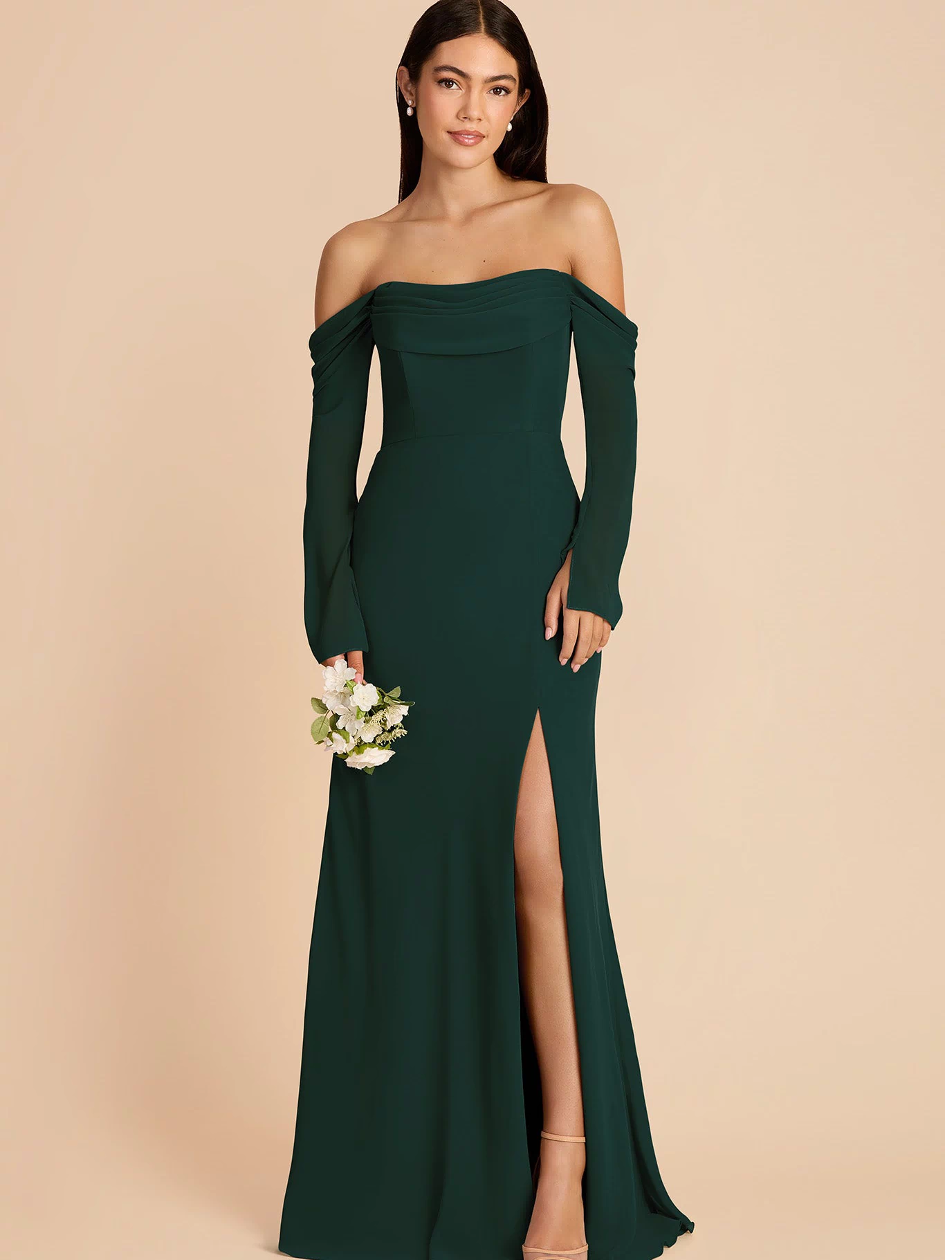 Maya Chiffon Dress - Emerald