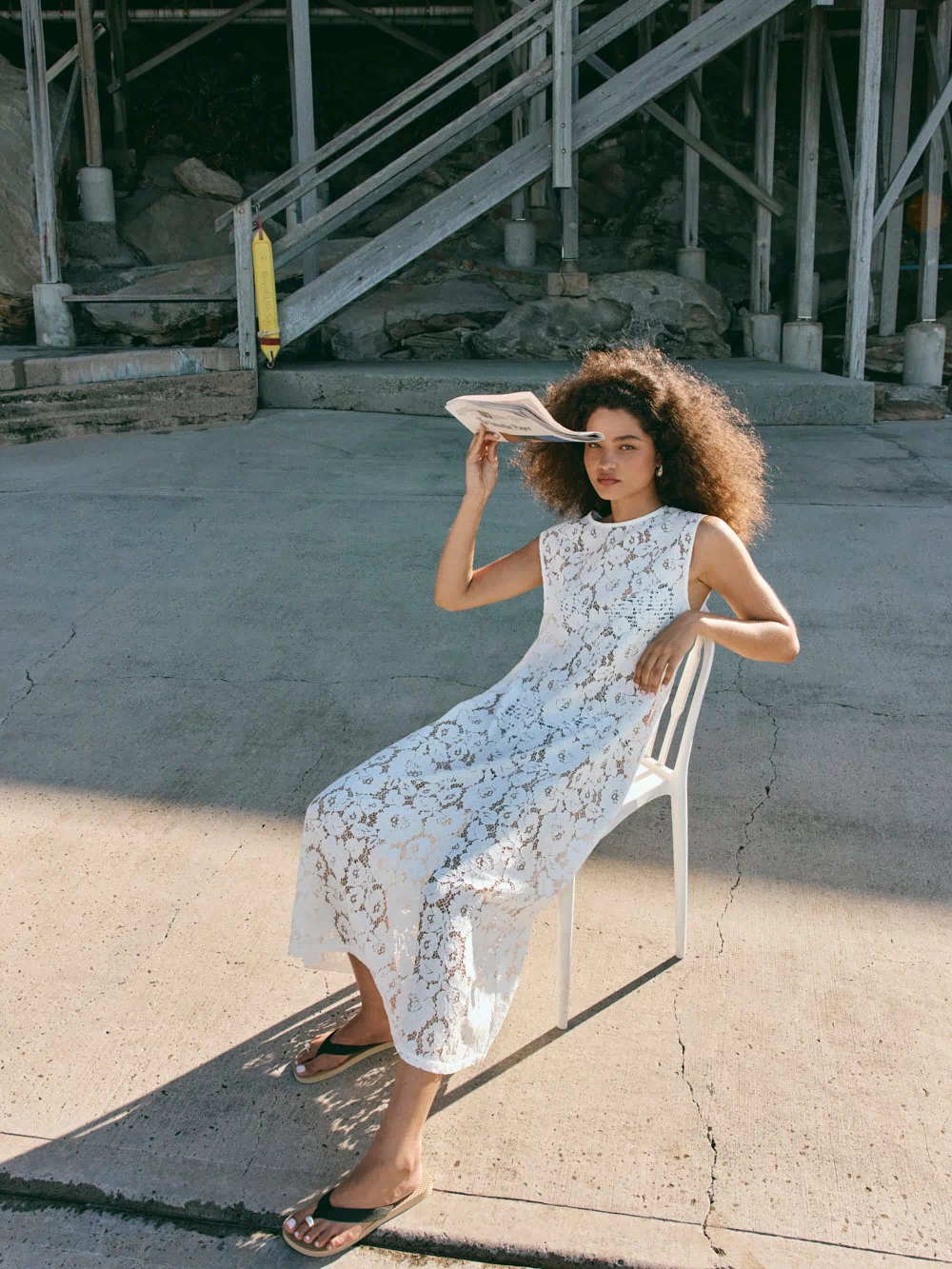 Maya Lace Midi Dress White size:Carol:AU 6 / US 2