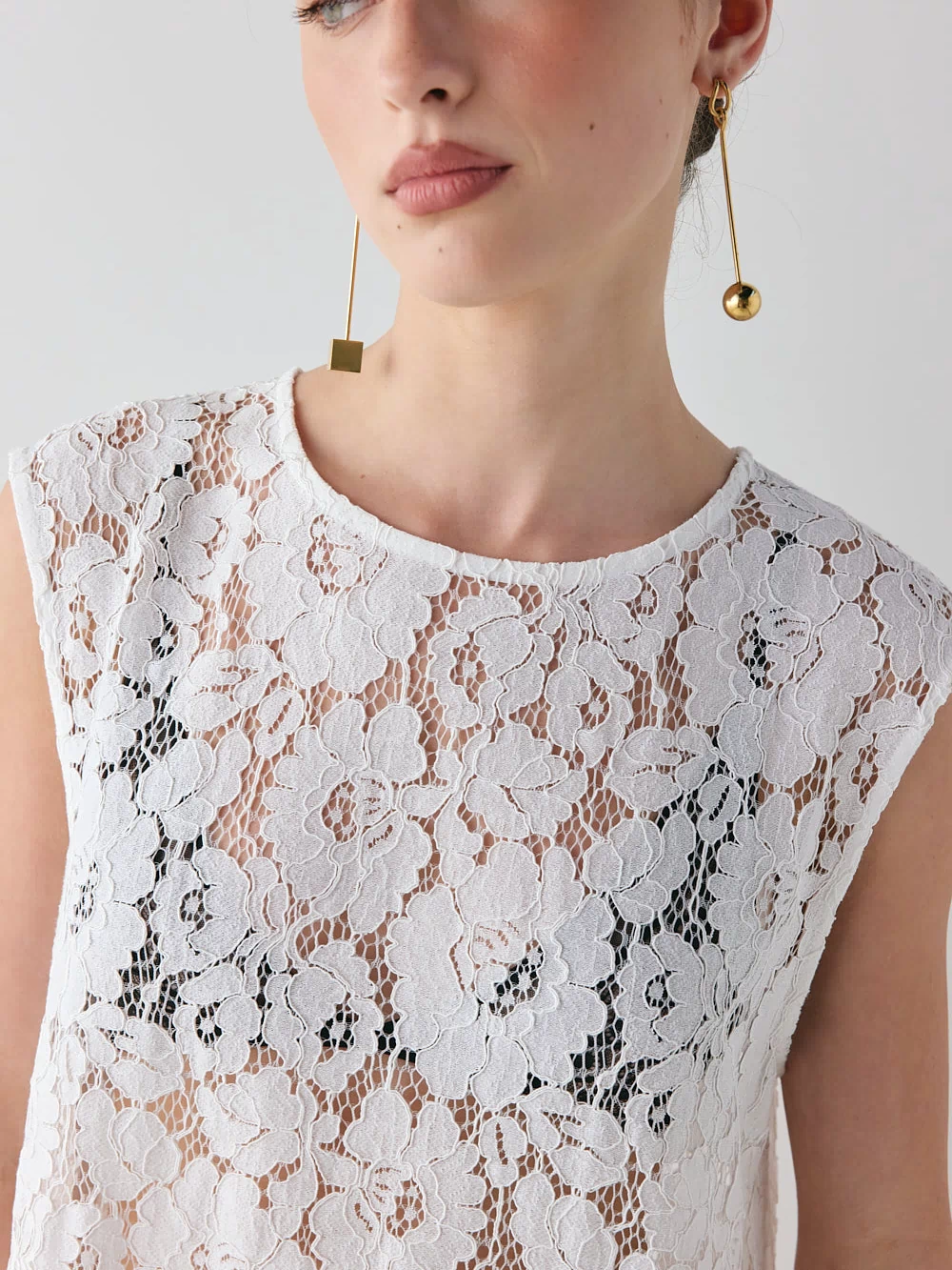 Maya Lace Midi Dress White