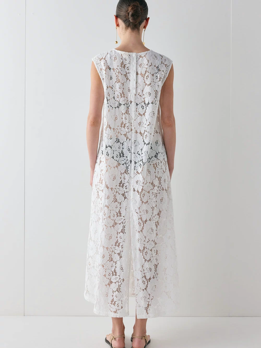 Maya Lace Midi Dress White
