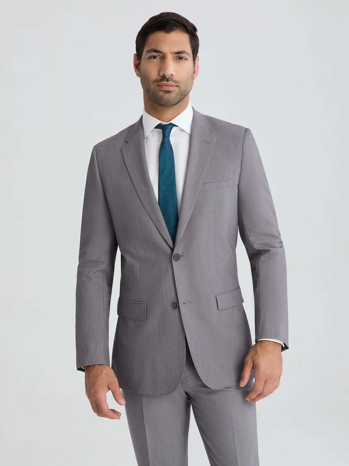 Men's Textured Gray Suit Jacket