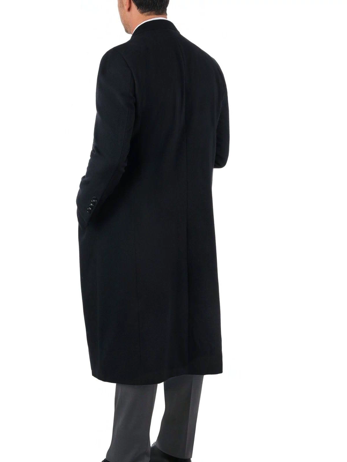 Arthur Black OUTERWEAR Regular Fit Solid Full Length Wool Cashmere Overcoat