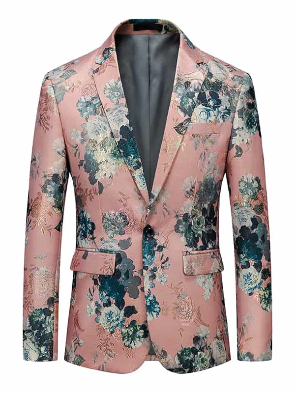 Men's Sport Coat Slim fit Pink Printed Floral Blazer