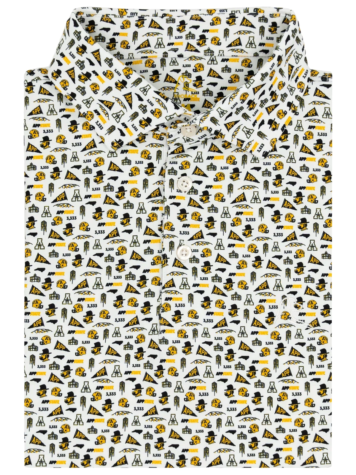 The App State Gameday | Collegiate Polo | The App State Gameday - White/Bright Yellow