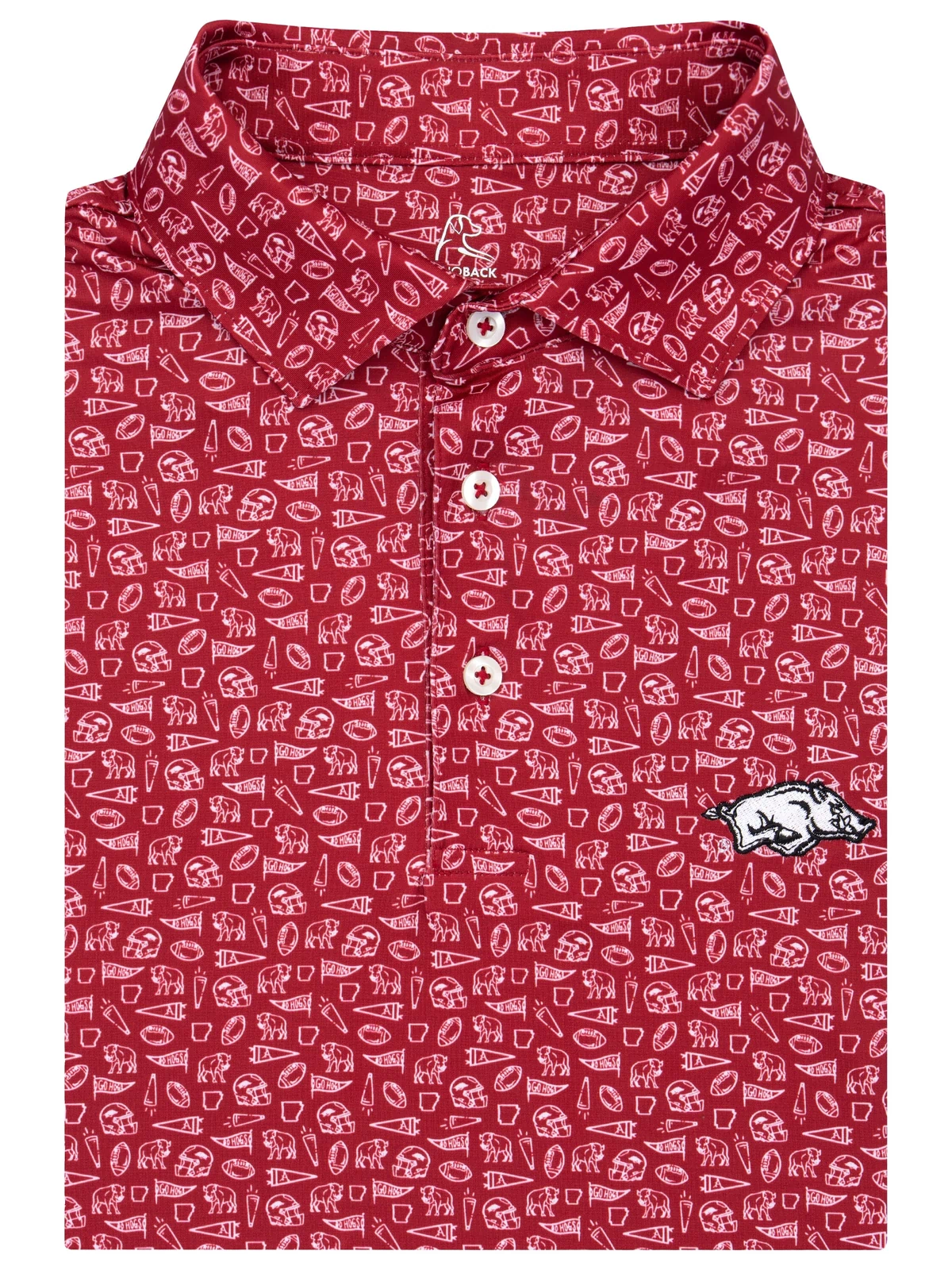 The Arkansas Gameday 2.0 | Collegiate Polo | The Arkansas Gameday 2.0 - Carmine Red/White - 1