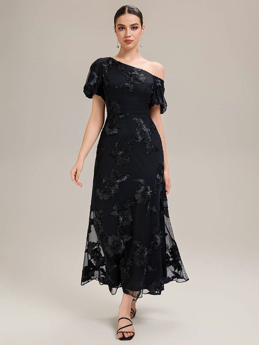 Mesh Embroidered Mermaid Evening Dress