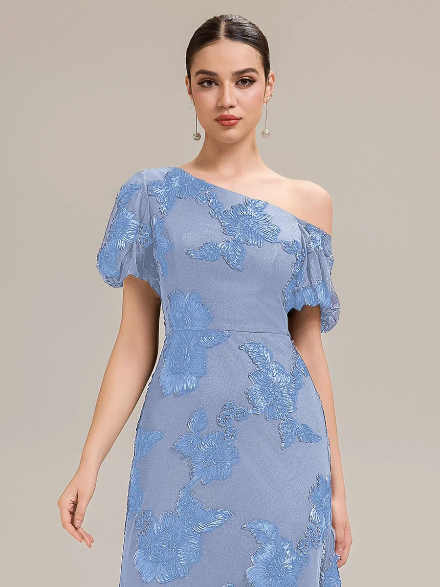 Mesh Embroidered Mermaid Evening Dress #color_Ice Blue
