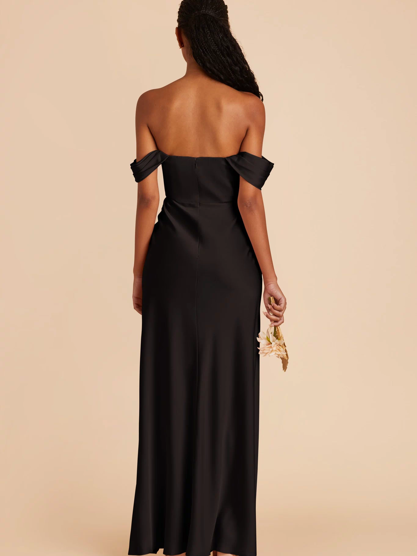 Black Mia Matte Satin Dress by Birdy Grey