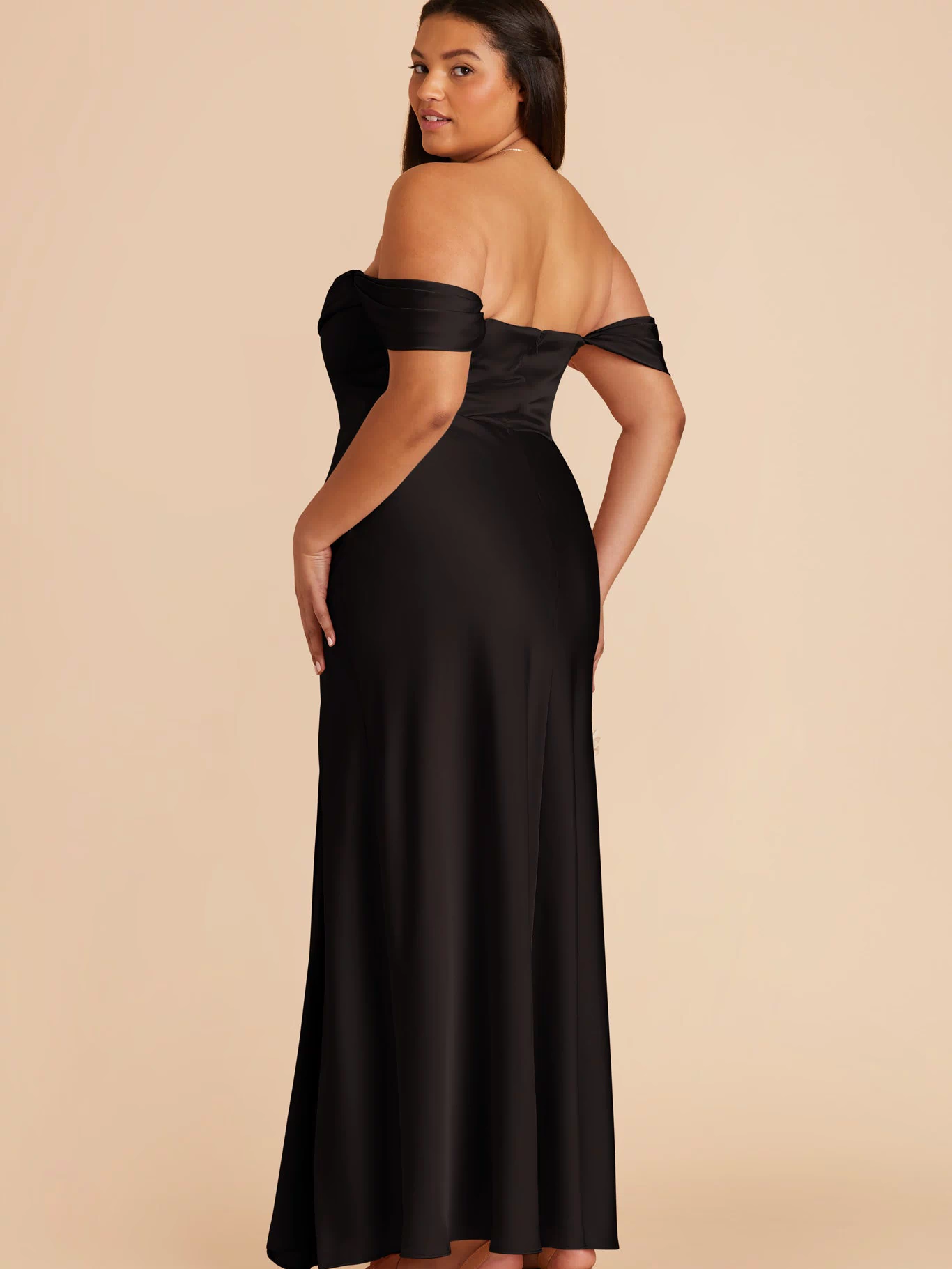 Black Mia Matte Satin Dress by Birdy Grey