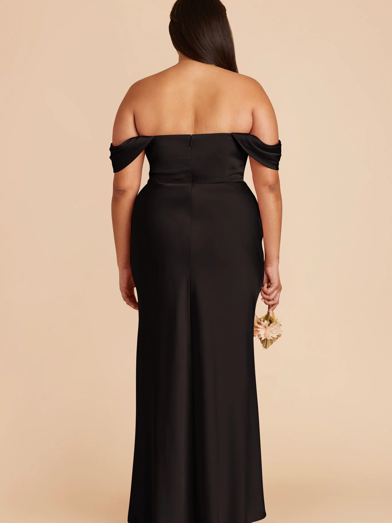 Black Mia Matte Satin Dress by Birdy Grey