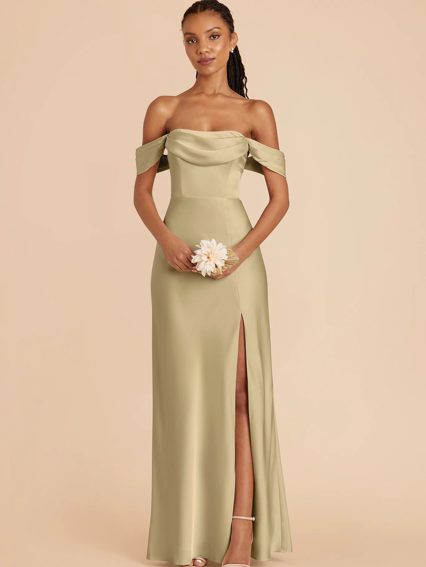 Mia Matte Satin Dress - Moss Green XXL / MOSS GREEN / Rush Production