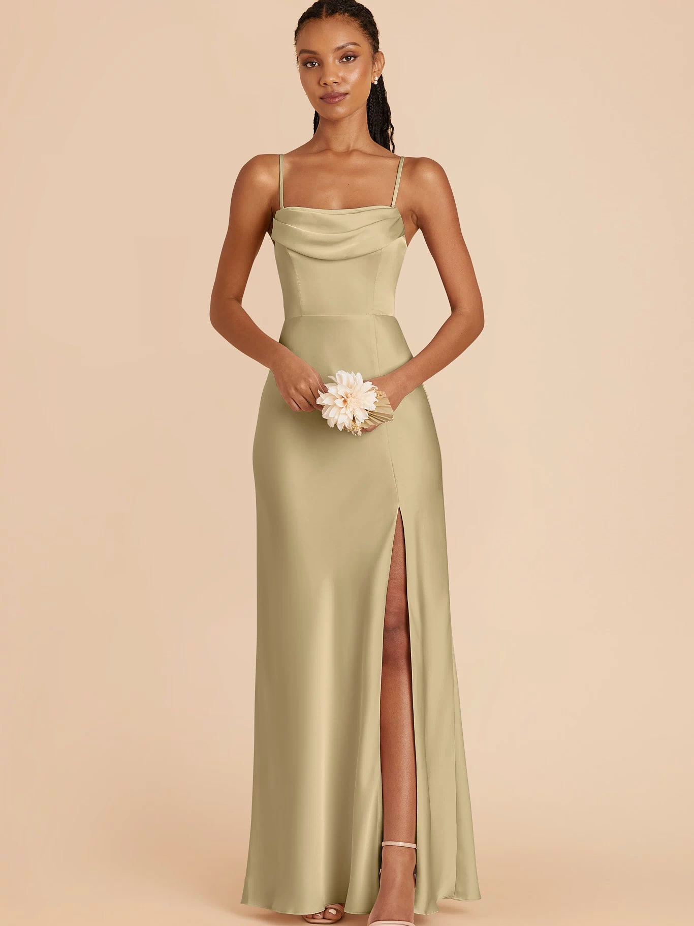 Mia Matte Satin Dress - Moss Green XXL / MOSS GREEN / Rush Production