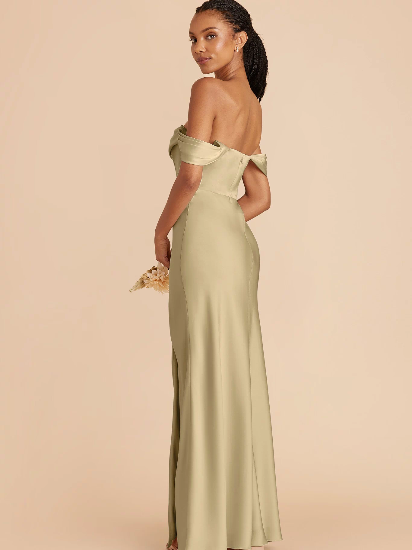 Mia Matte Satin Dress - Moss Green XXL / MOSS GREEN / Rush Production