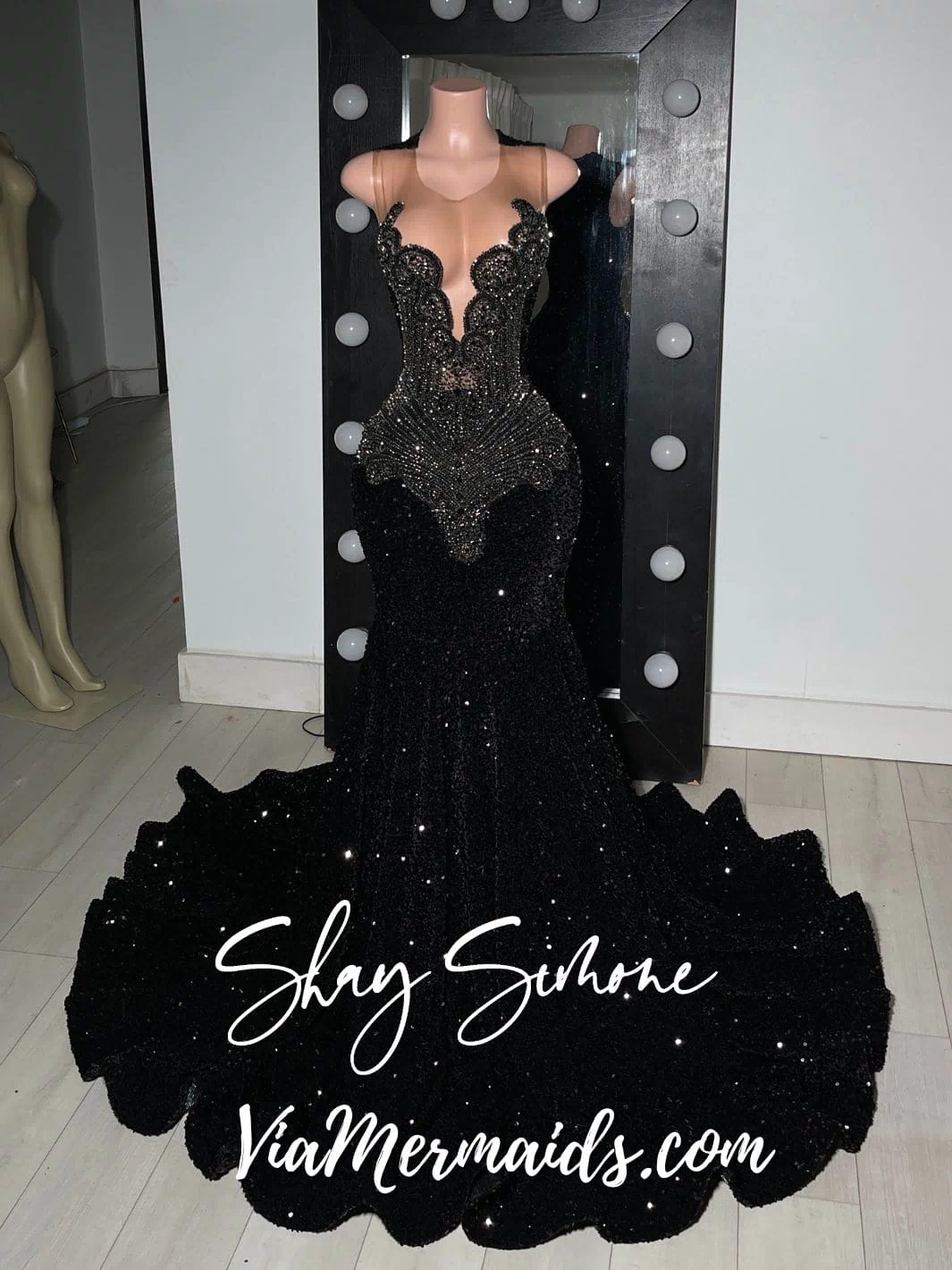 Micah Sequin Prom Dress with Rhinestones