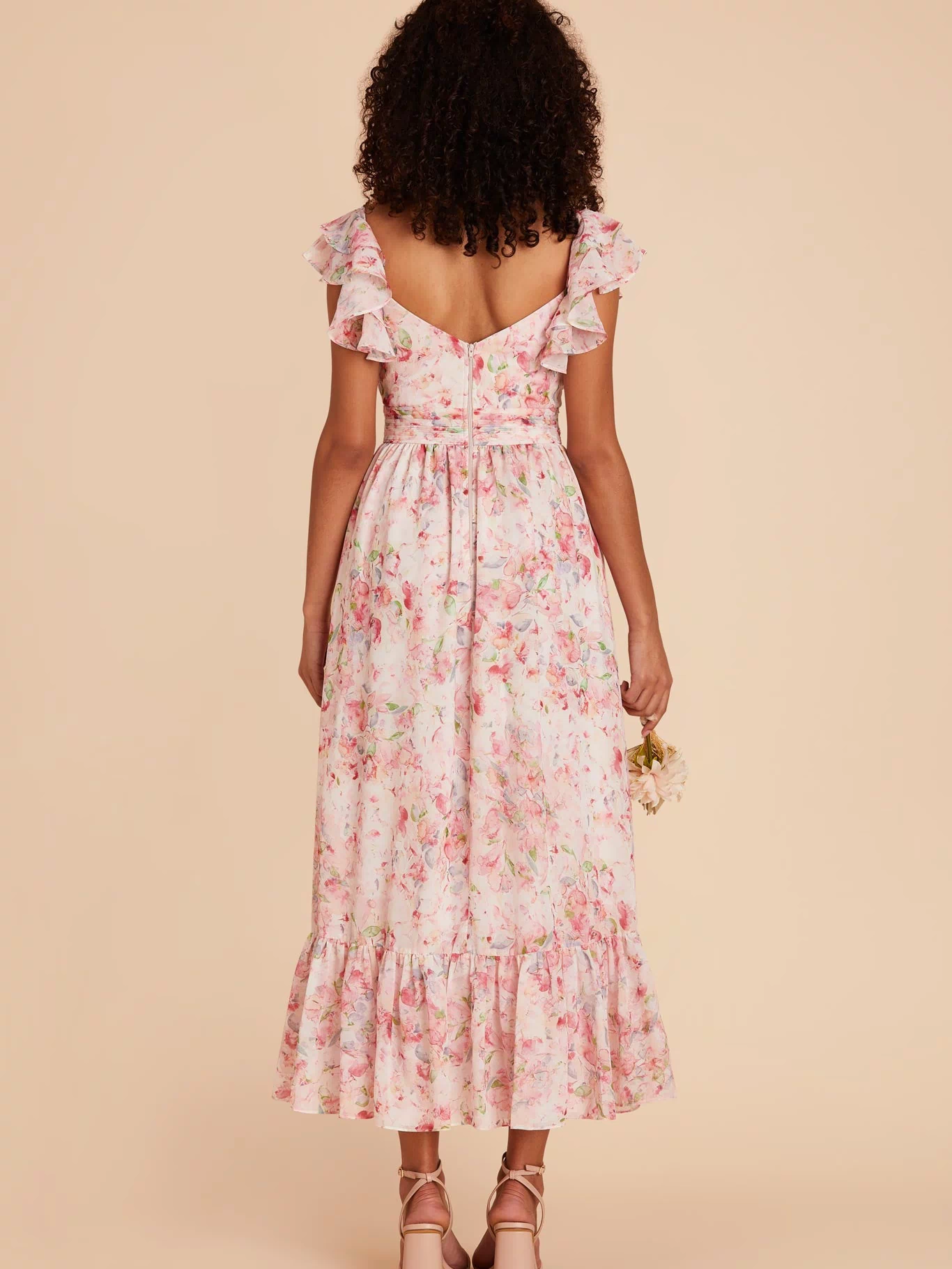 Pink Falling Petals Michelle Chiffon Dress by Birdy Grey