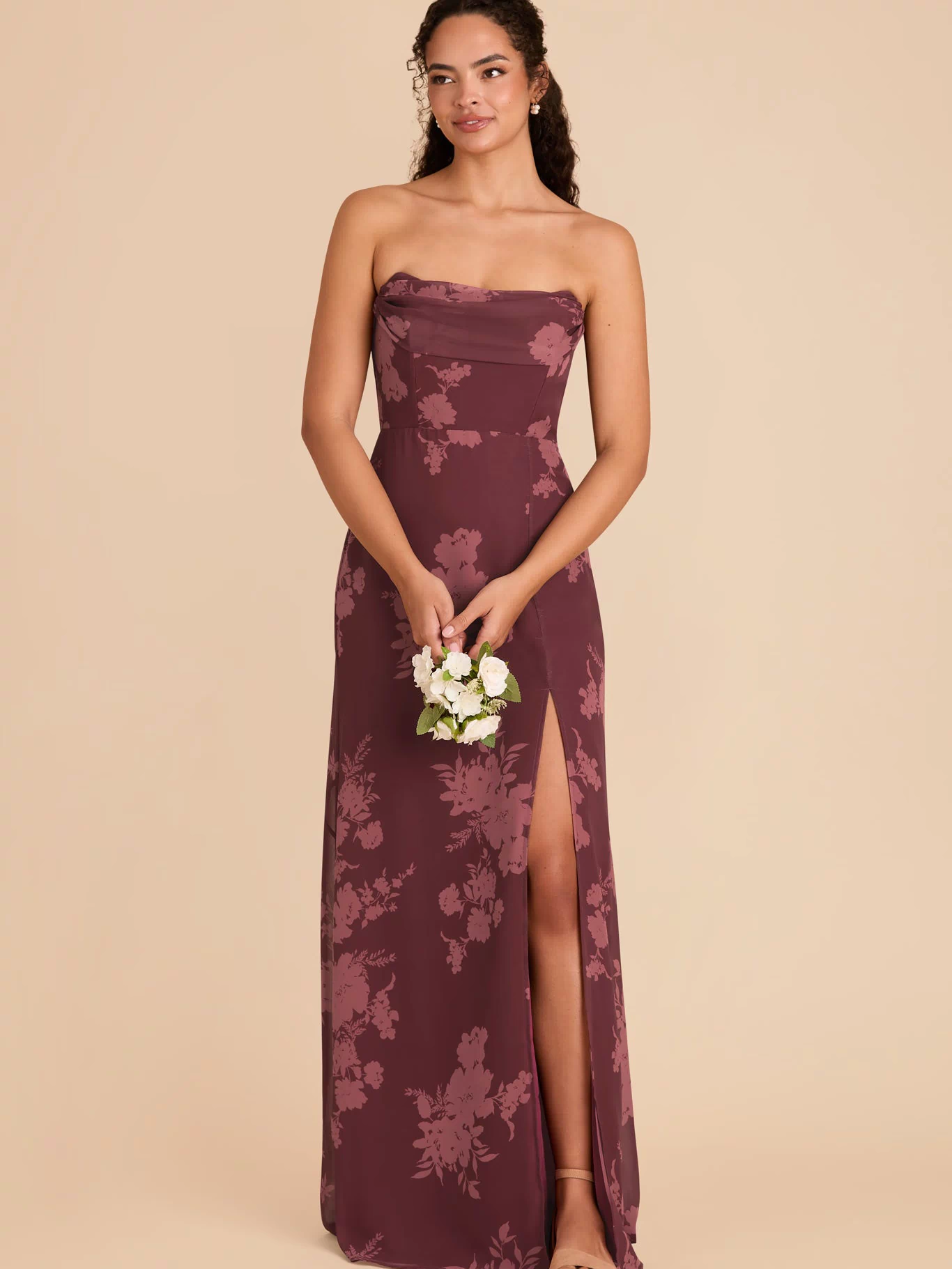 Sangria Whimsical Blooms Mira Chiffon Dress by Birdy Grey