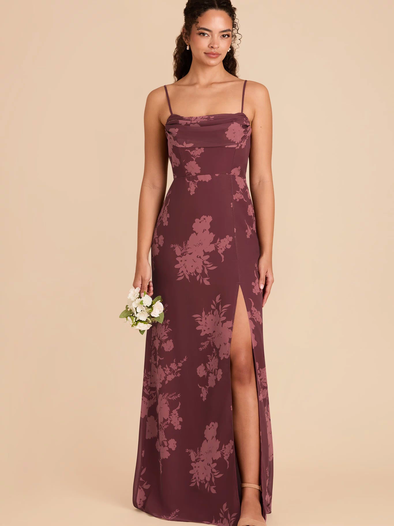 Sangria Whimsical Blooms Mira Chiffon Dress by Birdy Grey