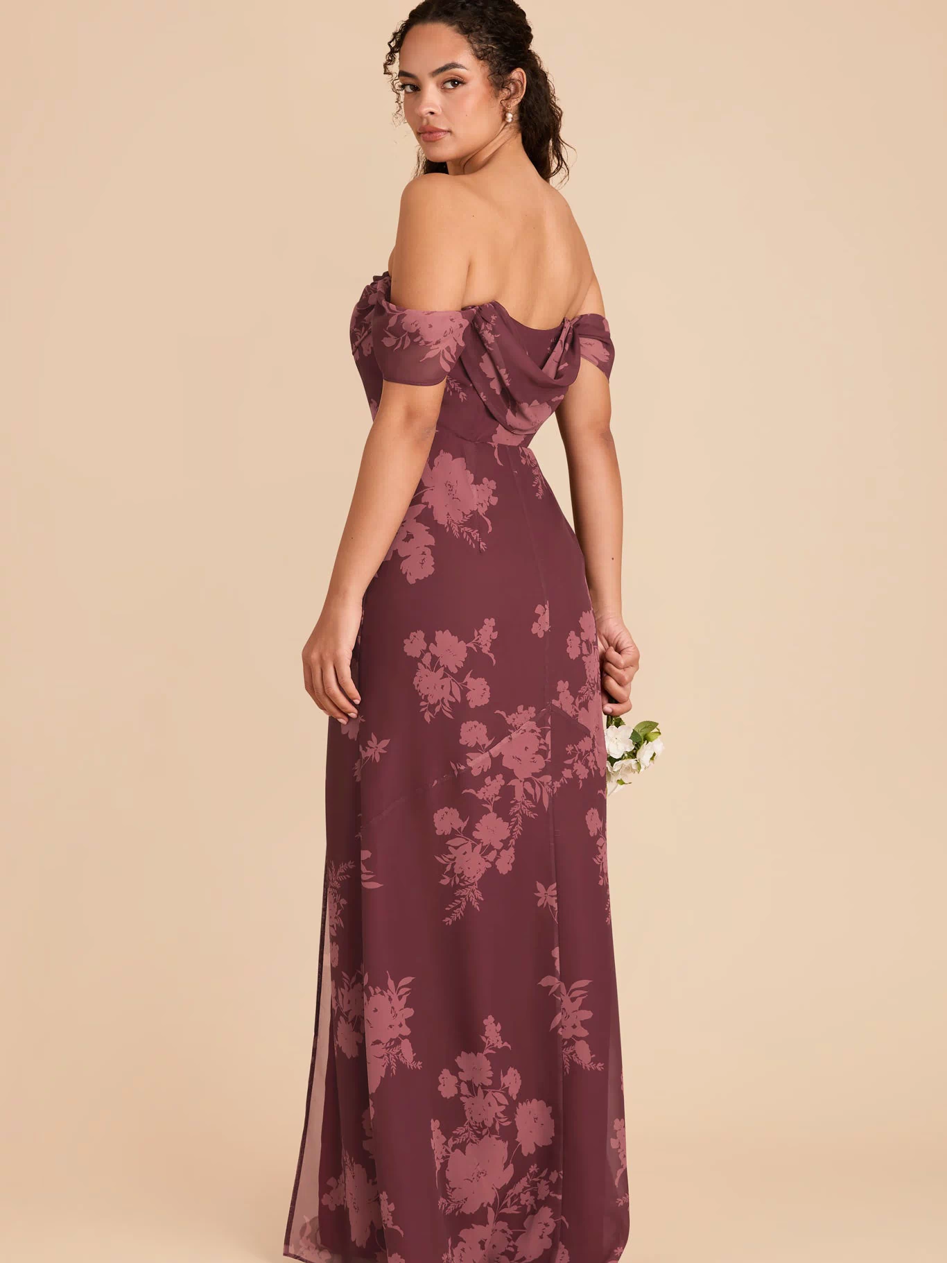 Sangria Whimsical Blooms Mira Chiffon Dress by Birdy Grey