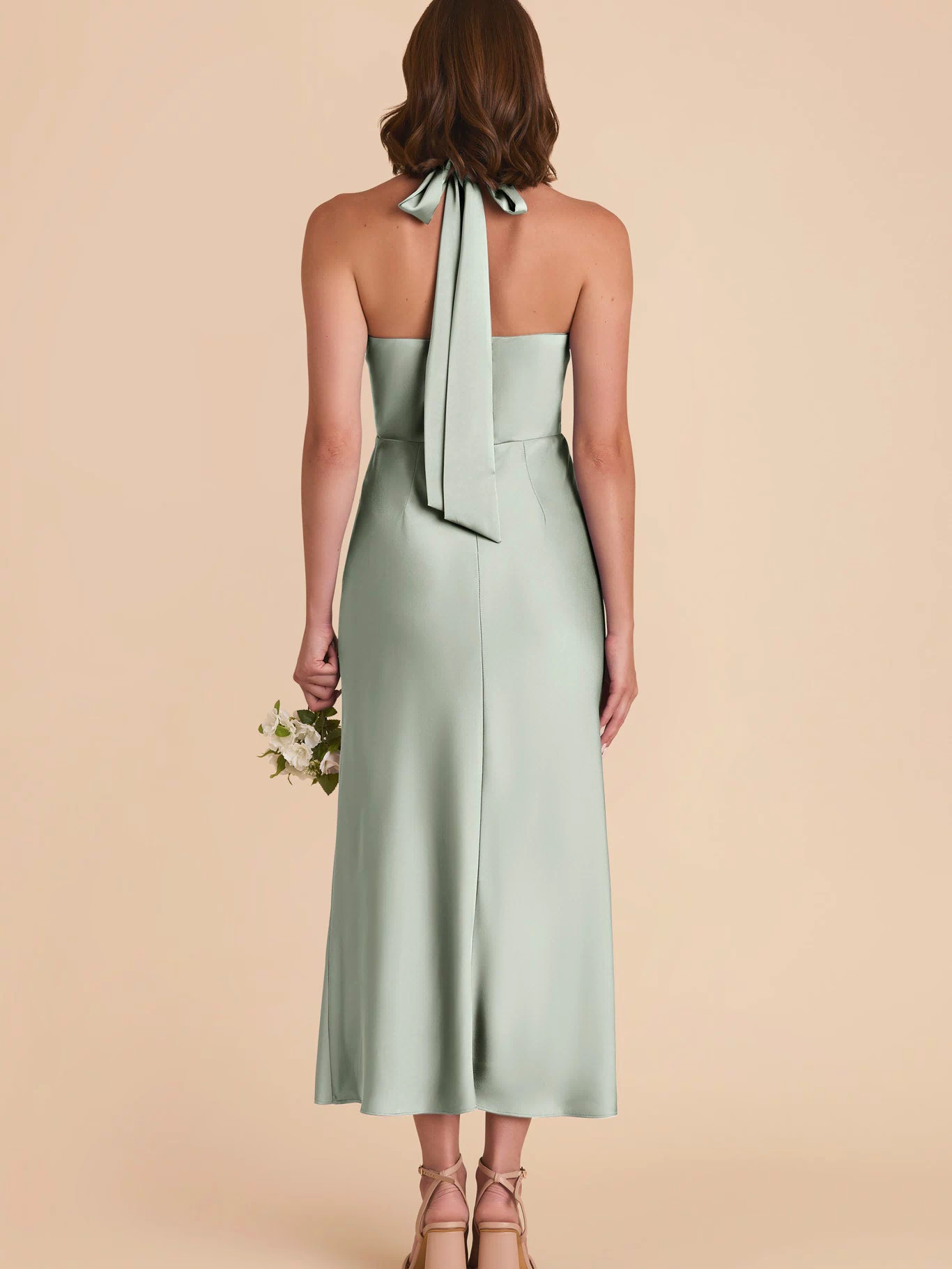 Sage Monique Matte Satin Dress by Birdy Grey