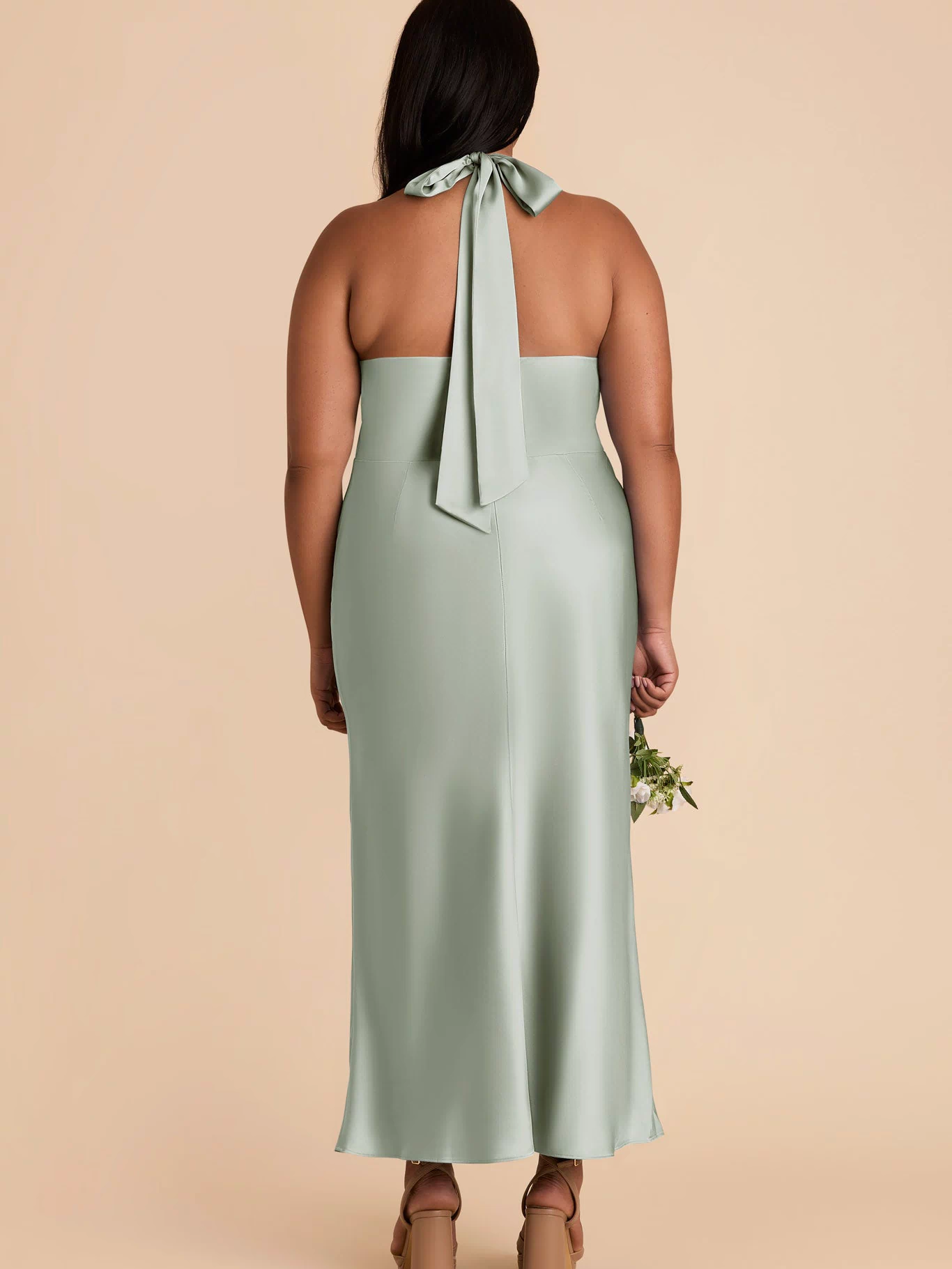 Sage Monique Matte Satin Dress by Birdy Grey