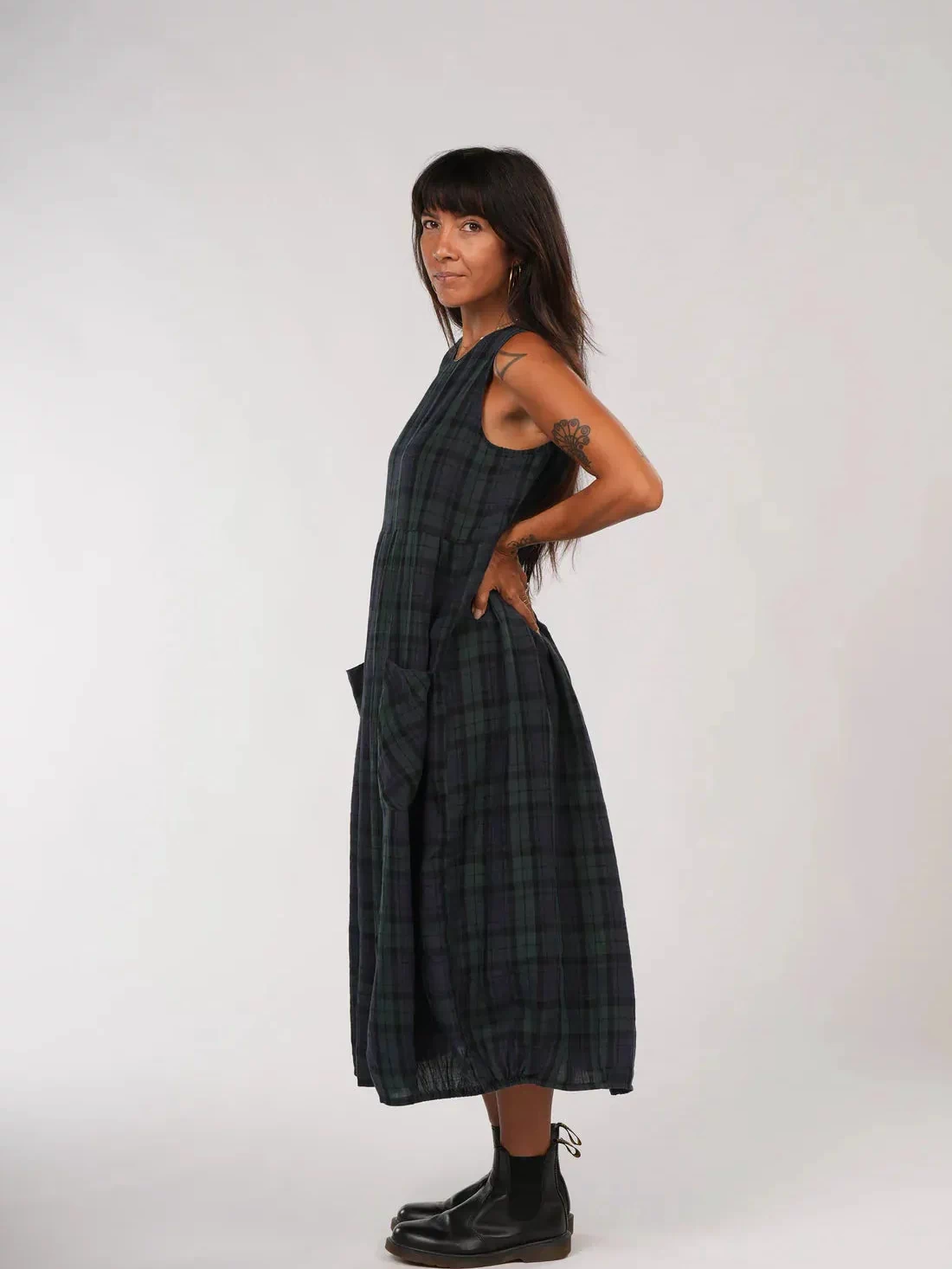 Montaigne Sartene Tartan French Linen Dress - Stay Wild Collective  Dress