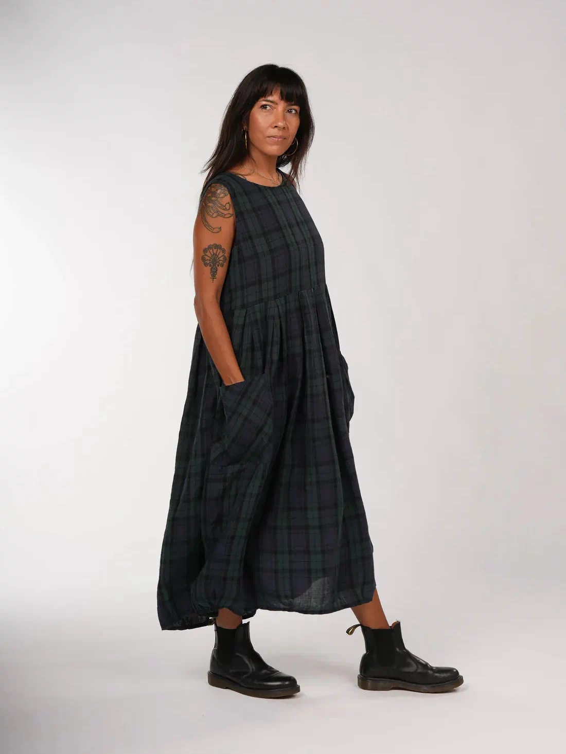 Montaigne Sartene Tartan French Linen Dress - Stay Wild Collective  Dress