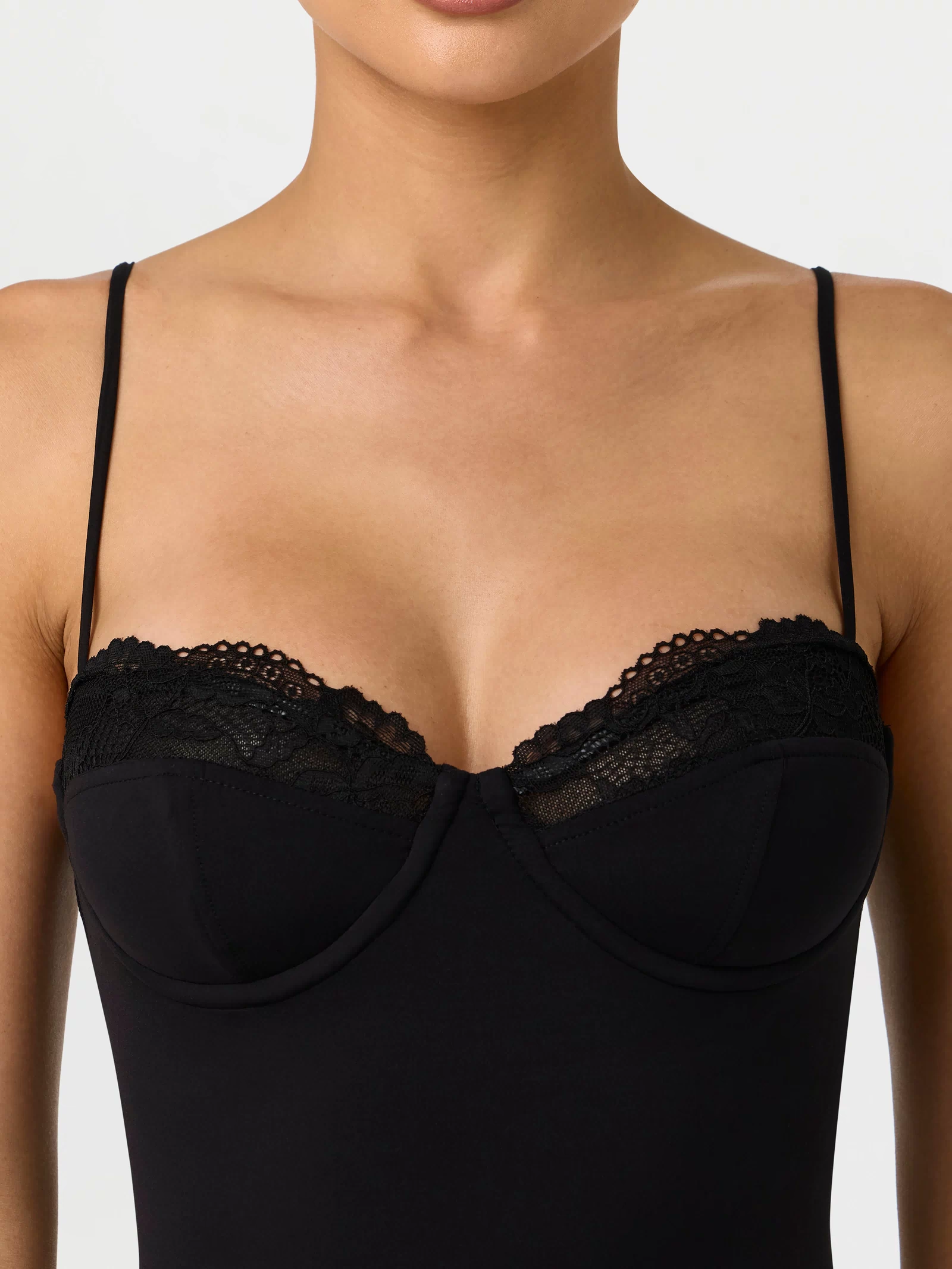 Black Naked Lace Balconette Bodysuit