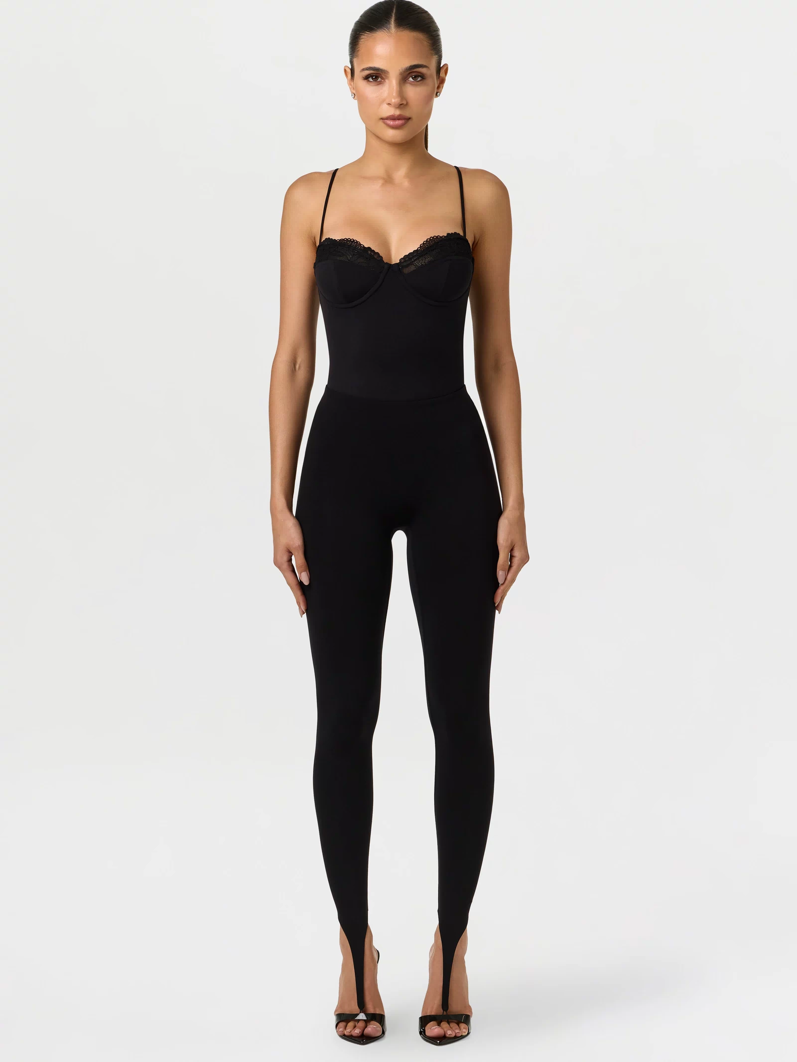 Black Naked Lace Balconette Bodysuit