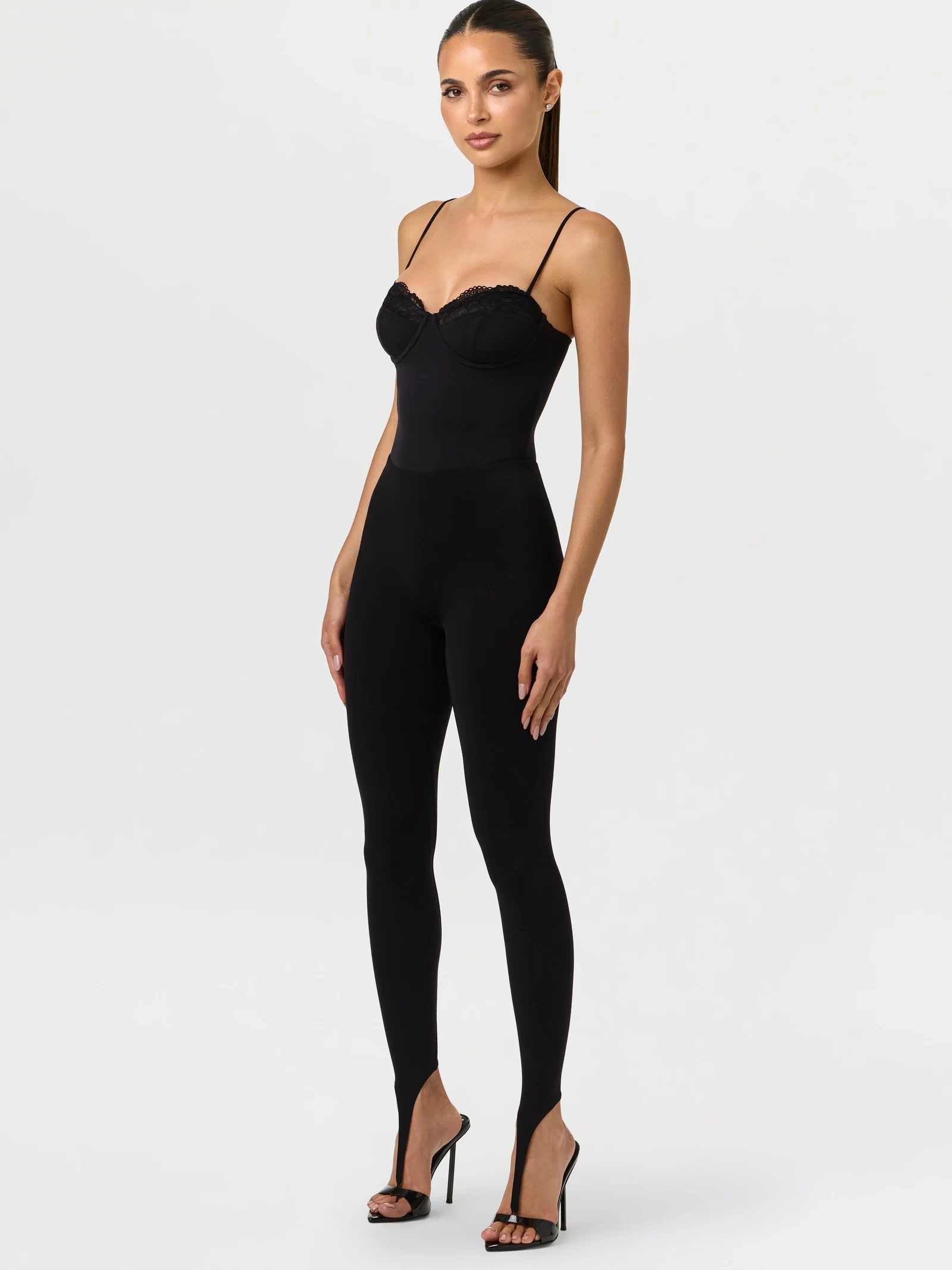 Black Naked Lace Balconette Bodysuit