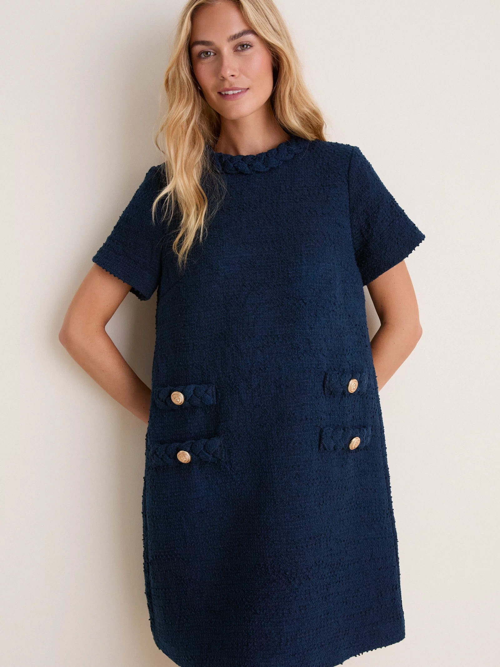 Navy Tweed Jackie Dress