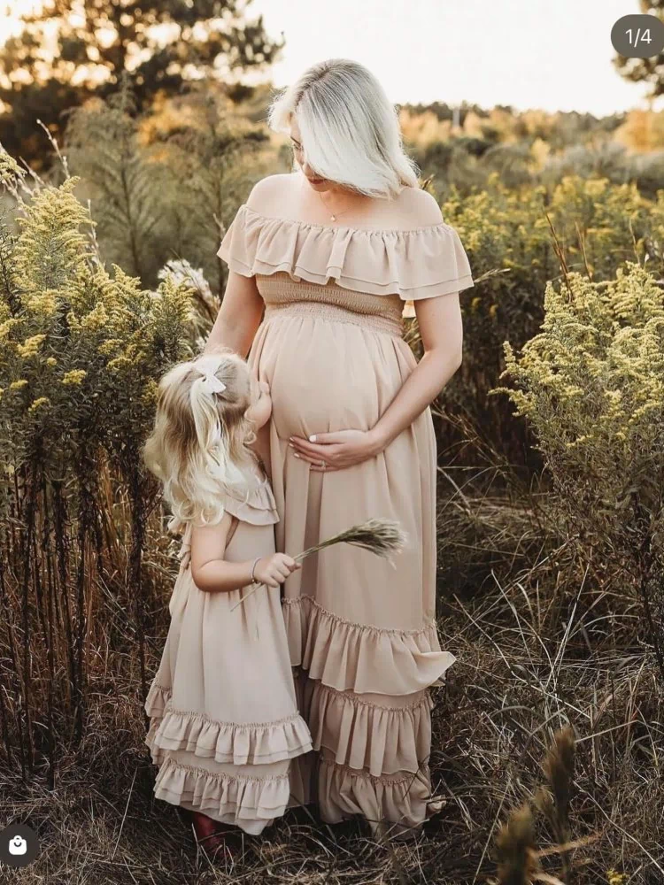 Nellie Ruffle Maxi Dress - Champagne product_type - Bailey's Blossoms