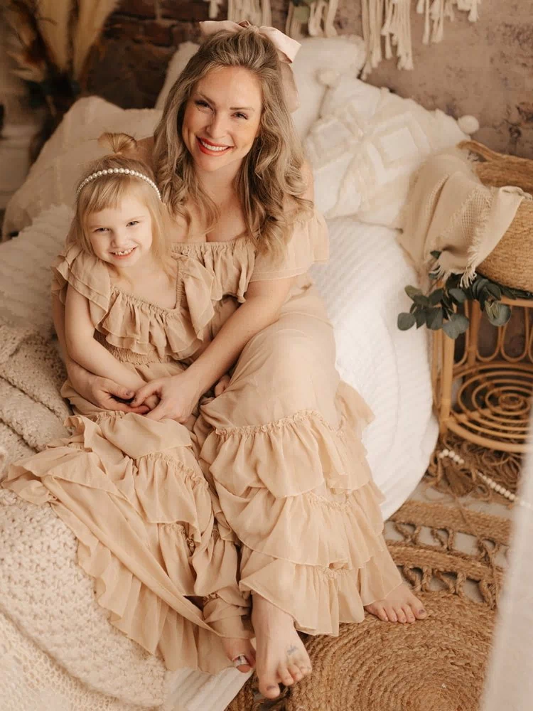 Nellie Ruffle Maxi Dress - Champagne #product_type - Bailey's Blossoms