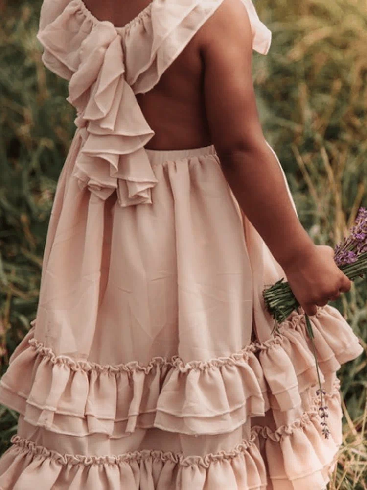 Nellie Ruffle Maxi Dress - Champagne #product_type - Bailey's Blossoms