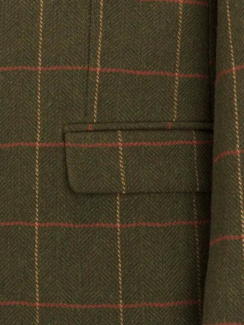 Green and red plaid tweed blazer from New Forest Heritage with luxurious materials