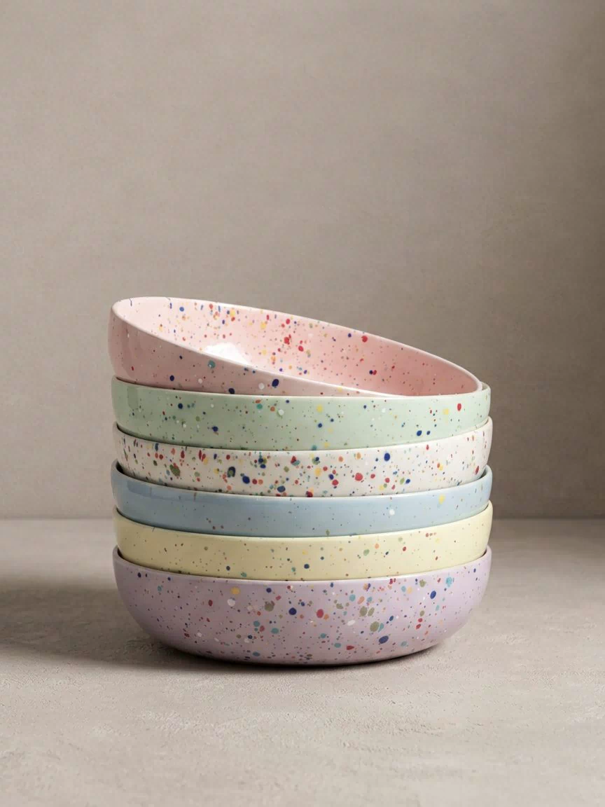New Party Pasta Plate 21cm Mix 6 Pieces