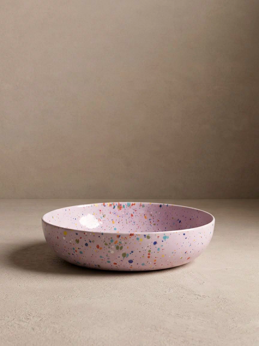 New Party Pasta Plate 21cm Lilac – handmade stoneware plate – Egg Back Home