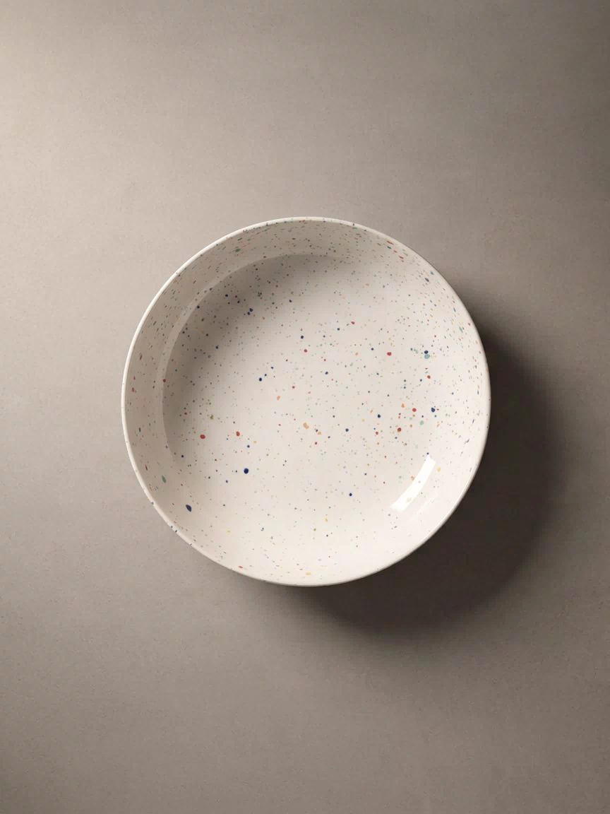 New Party Pasta Plate 21cm White – handmade stoneware plate – Egg Back Home