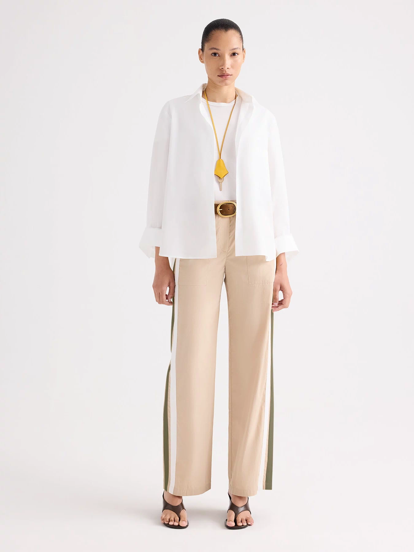 White Next Morning Shirt in Superfine Cotton - Full Length Styled Look | TWP Clothing
