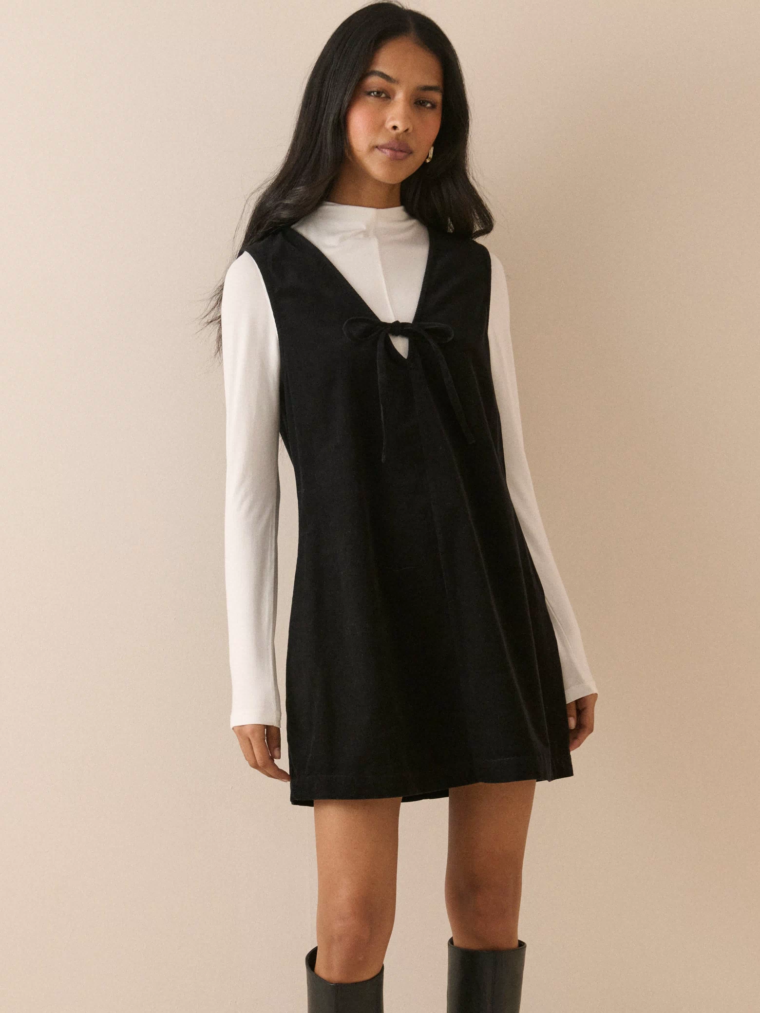 Black Cord Nila Shift Mini Dress