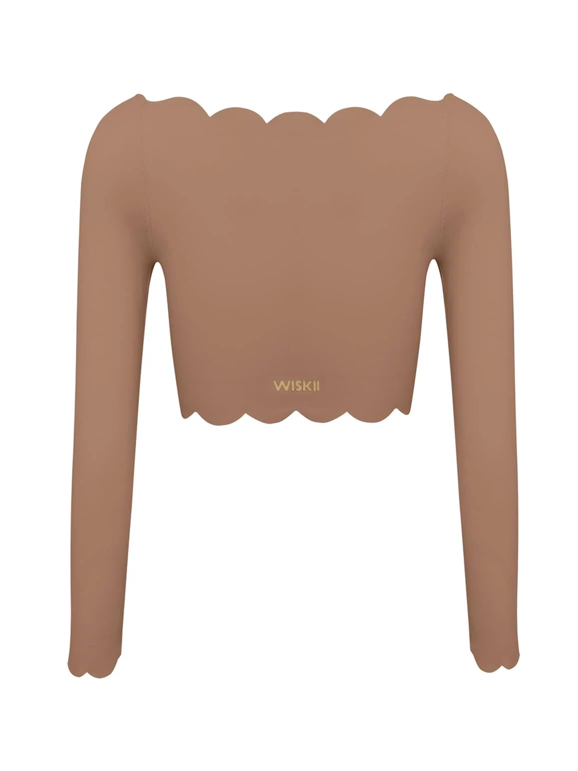 Off Shoulder Long Sleeve Crop Top - WISKIIWS301TuscanTanS
