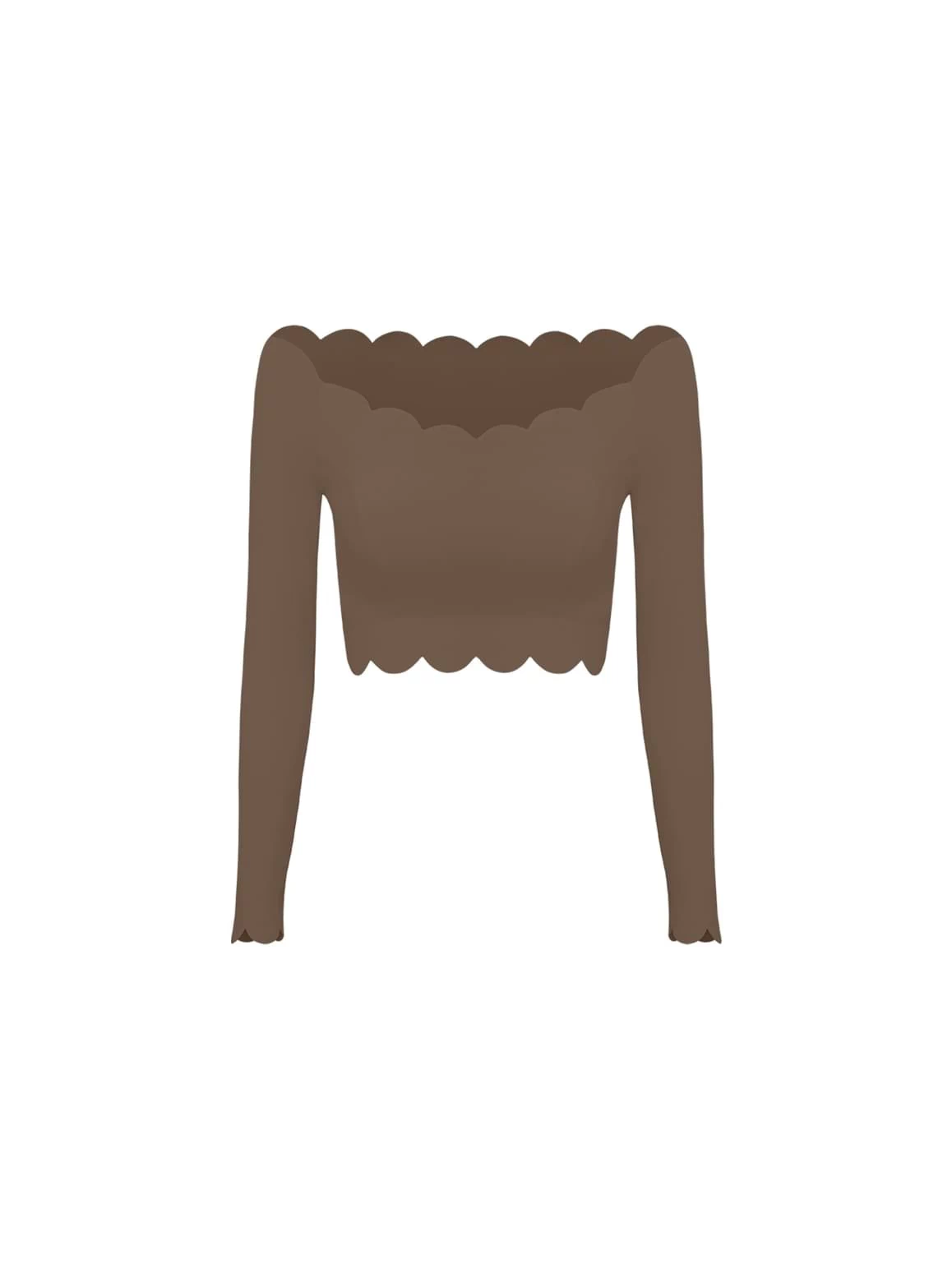 Off Shoulder Long Sleeve Crop Top - WISKIIWS301deserttruffleS