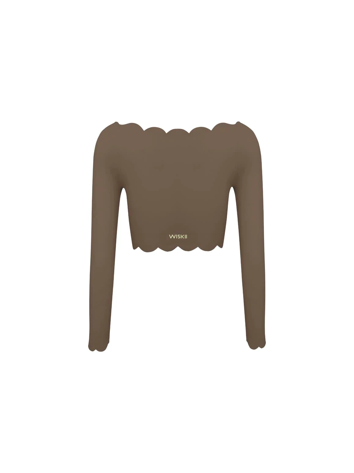 Off Shoulder Long Sleeve Crop Top - WISKIIWS301deserttruffleS
