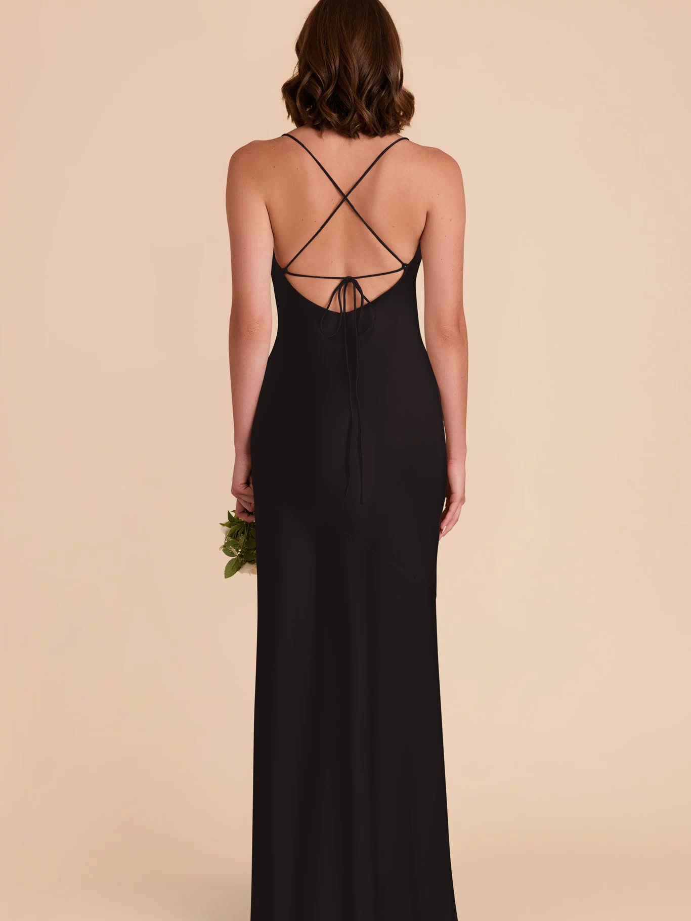 Black Olivia Matte Satin Dress by Birdy Grey